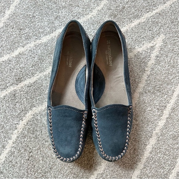 Naturalizer N5 Comfort Navy Blue Suede Loafers - Picture 3 of 8